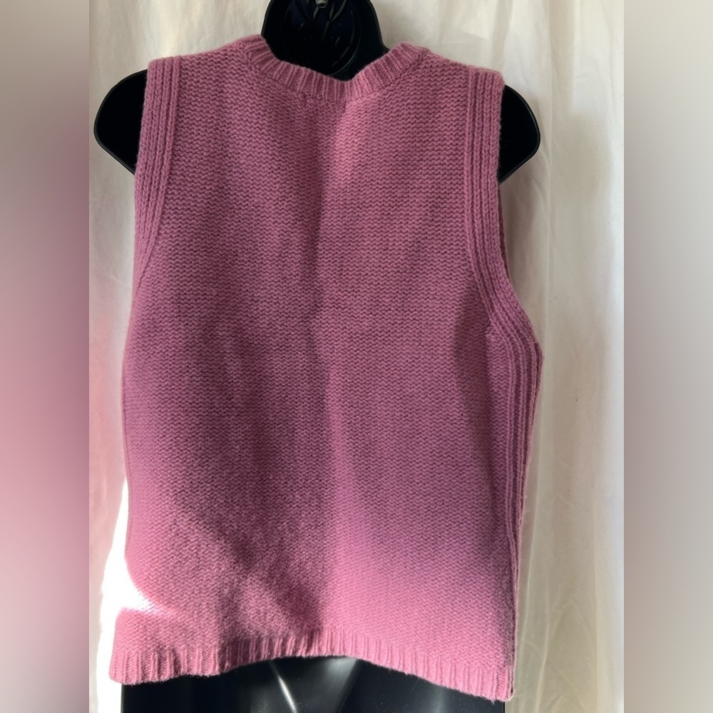 Moda International 100% Wool Pink V Neck Sweater Best Women's‎ Sz L - Picture 5 of 6